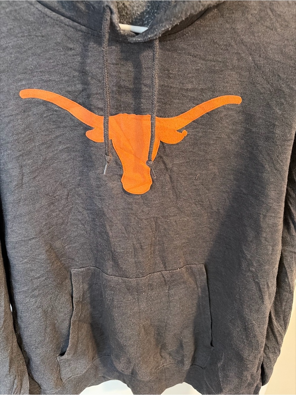 Men's Charcoal Hoodie with Orange Longhorn Graphic